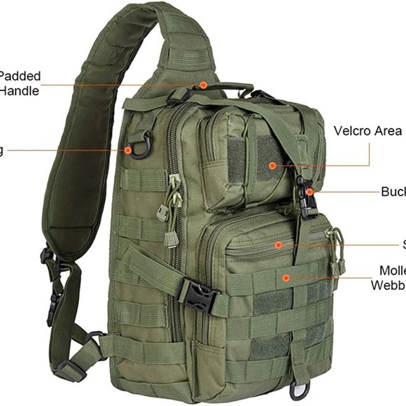 Tactical Sling Bag Pack Military Rover Shoulder Backpack EDC Assault Range Bag,